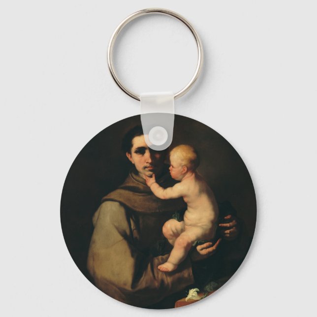 Saint Anthony of Padua by Luca Giordano Keychain (Front)