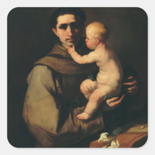 Saint Anthony of Padua by Luca Giordano Square Sticker