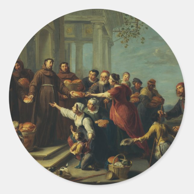 Saint Anthony of Padua by Willem van Herp Classic Round Sticker (Front)