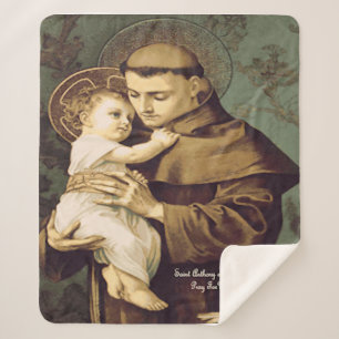 Saint Anthony of Padua Sherpa Blanket
