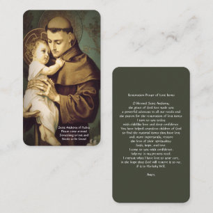 Saint Anthony Restoration Prayer of Lost Items Enclosure Card