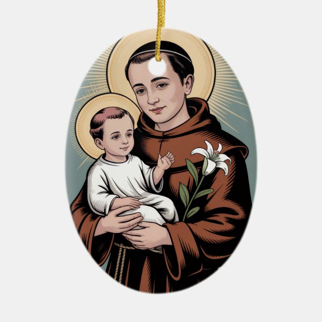 Saint Anthony, the kindest of saints Ceramic Ornament (Front)