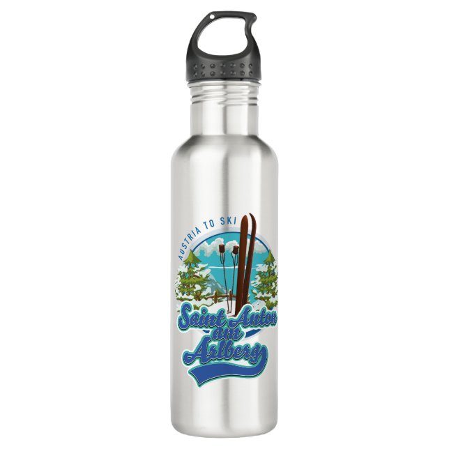 Saint Anton am Arlberg Austria Ski logo 710 Ml Water Bottle (Front)
