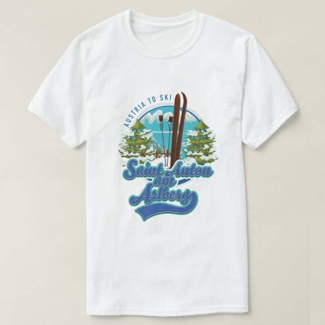 Saint Anton am Arlberg Austria Ski logo T-Shirt (Design Front)