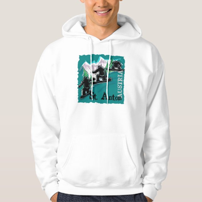 Saint Anton Autriche snowboard gars sweat - shirt  (Devant)