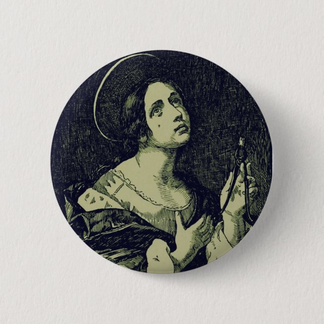 Saint Apollonia Virgin and Martyr 2 Inch Round Button (Front)