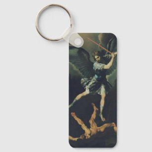 Saint Archangel Michael defeats the devil Keychain