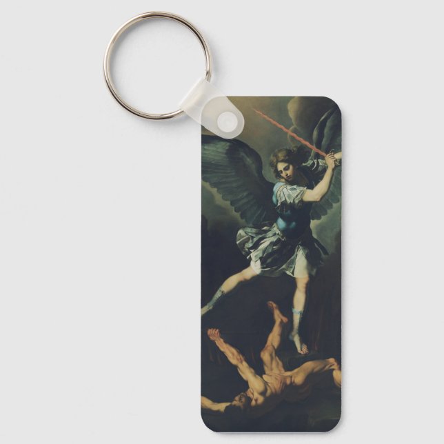 Saint Archangel Michael defeats the devil Keychain (Front)