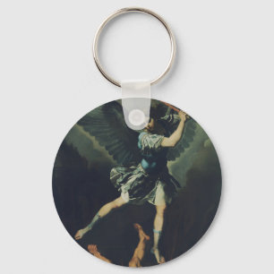 Saint Archangel Michael defeats the devil Keychain