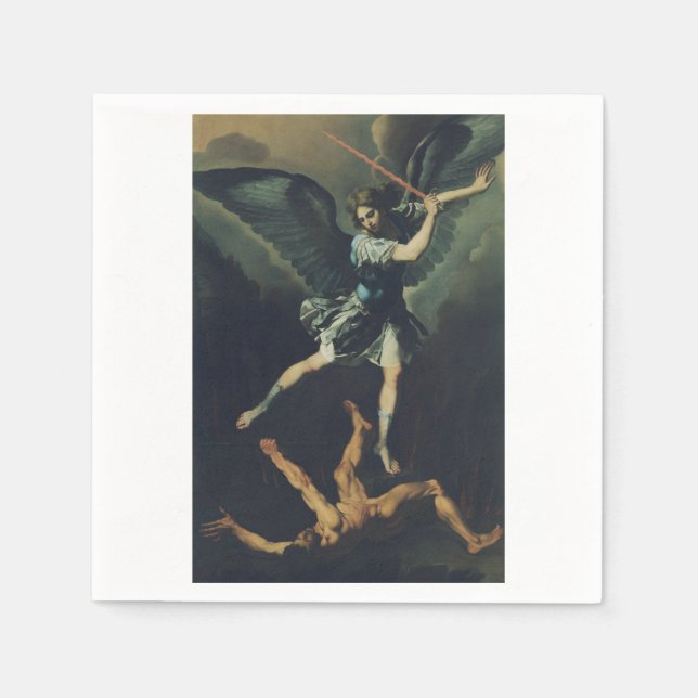 Saint Archangel Michael defeats the devil Napkin (Front)