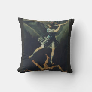 Saint Archangel Michael defeats the devil Throw Pillow
