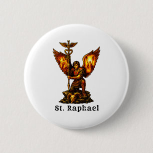 Saint Archangel Raphael Christian Art Faith 2 Inch Round Button
