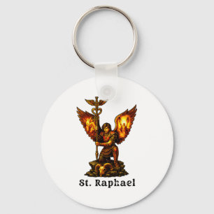Saint Archangel Raphael Christian Art Faith  Keychain