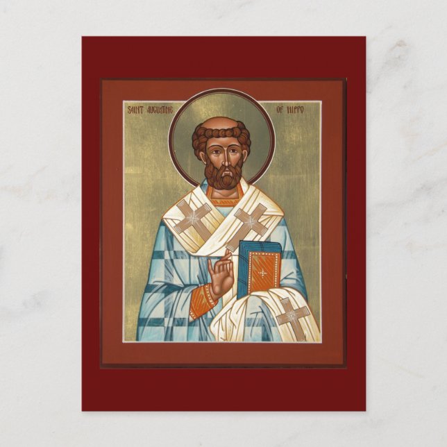 Saint Augustin de la carte de prière d'Hippo (Devant)
