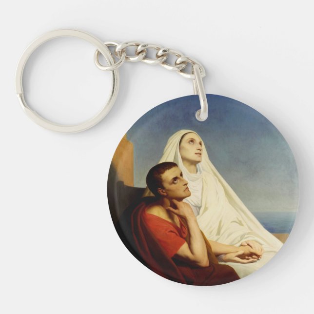 Saint Augustine and Saint Monica Keychain (Front)