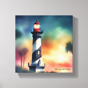 Saint Augustine Florida Lighthouse Art V133 Canvas Print