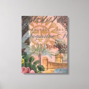 saint augustine florida travel antique art canvas print