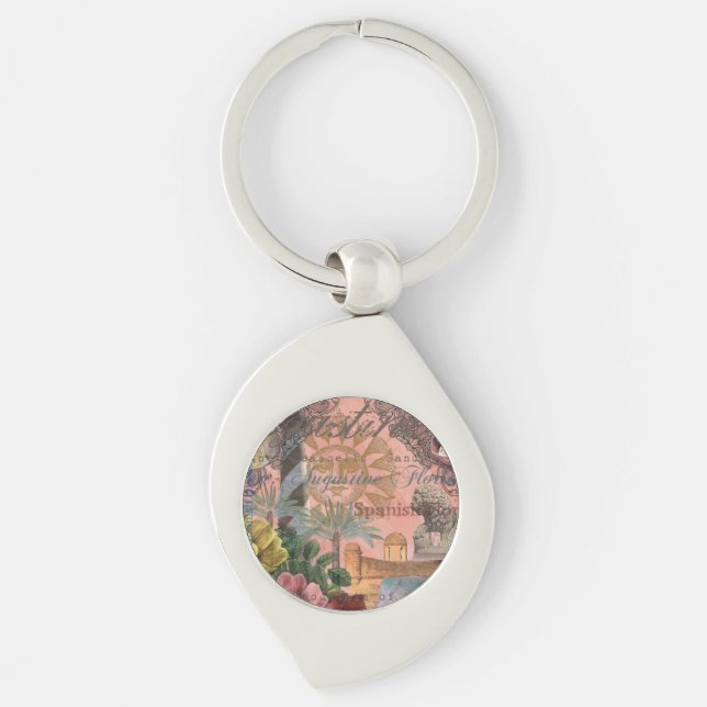 saint augustine florida travel antique art keychain (Front)