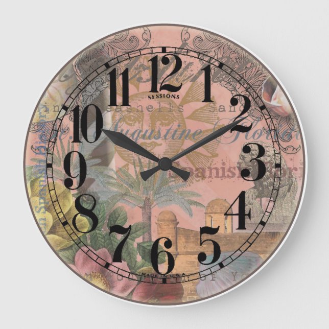 saint augustine florida travel antique art large clock (Front)