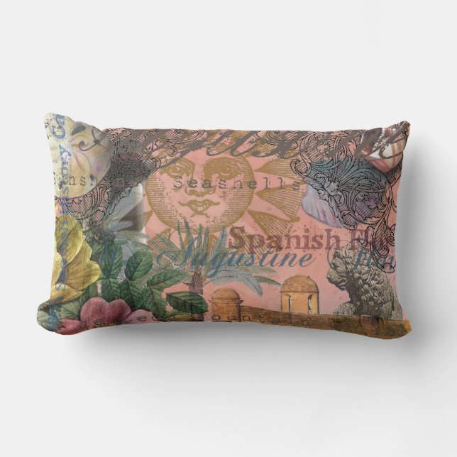 saint augustine florida travel antique art lumbar pillow (Front)