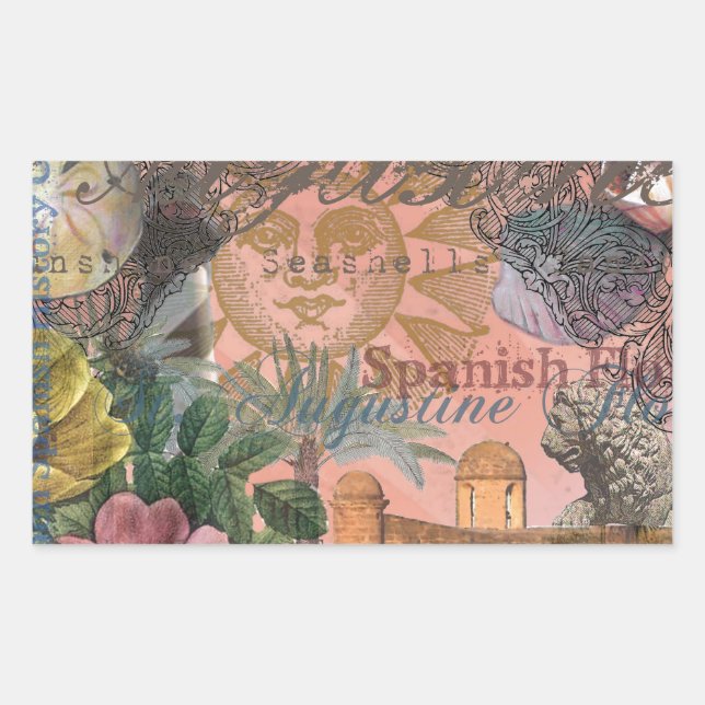 saint augustine florida travel antique art sticker (Front)