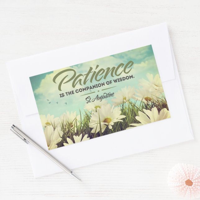 Saint Augustine Inspirational Quote "Patience" Sticker (Envelope)