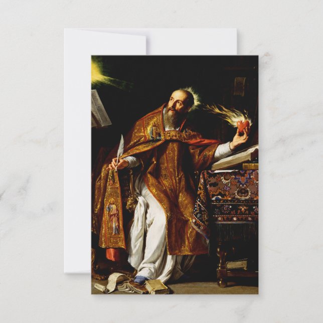 Saint Augustine of Hippo Holy Card  (Front)