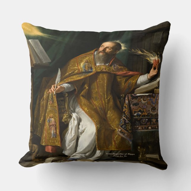 Saint Augustine of Hippo Throw Pillow (Front)