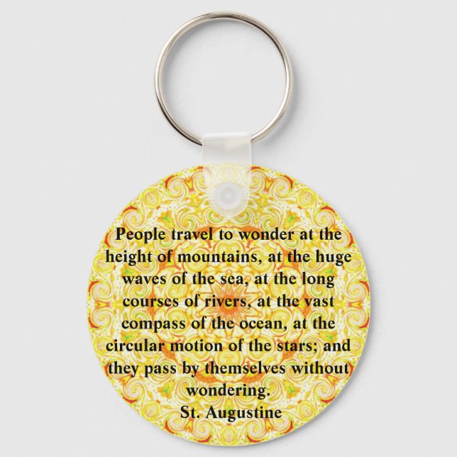 Saint Augustine travel adventure Keychain (Front)