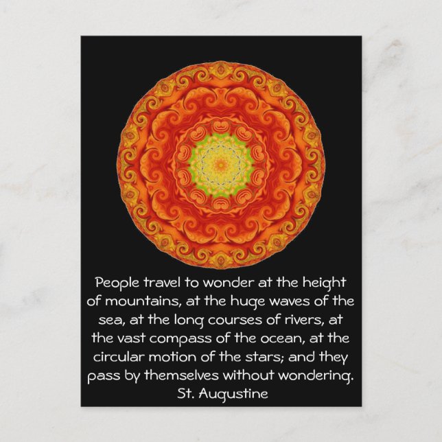 Saint Augustine travel adventure quote Postcard (Front)