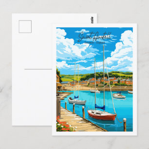 Saint Austell Cornwall England vintage travel Postcard