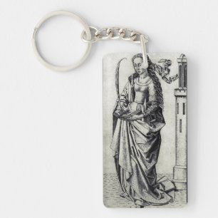 Saint Barbara and her tower Keychain
