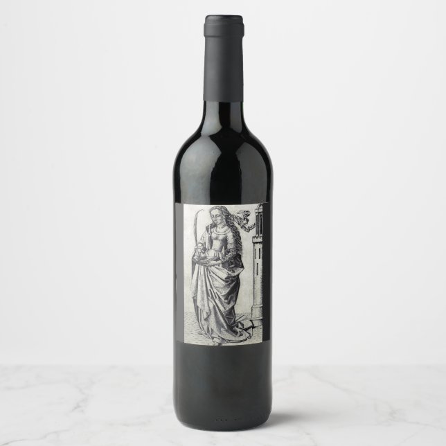Saint Barbara and her tower Wine Label (Front)