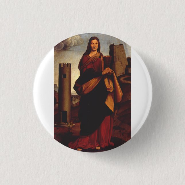 Saint Barbara by Giovanni Antonio Boltraffio 1 Inch Round Button (Front)