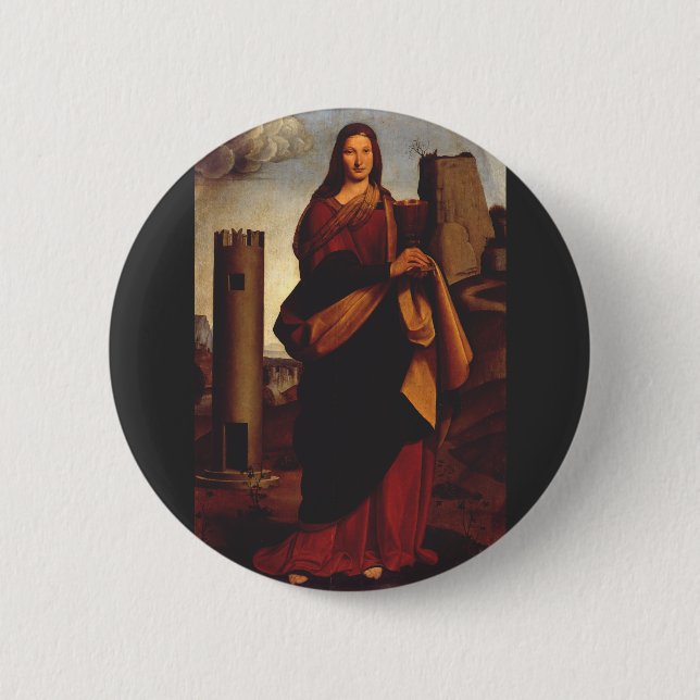 Saint Barbara by Giovanni Antonio Boltraffio 2 Inch Round Button (Front)