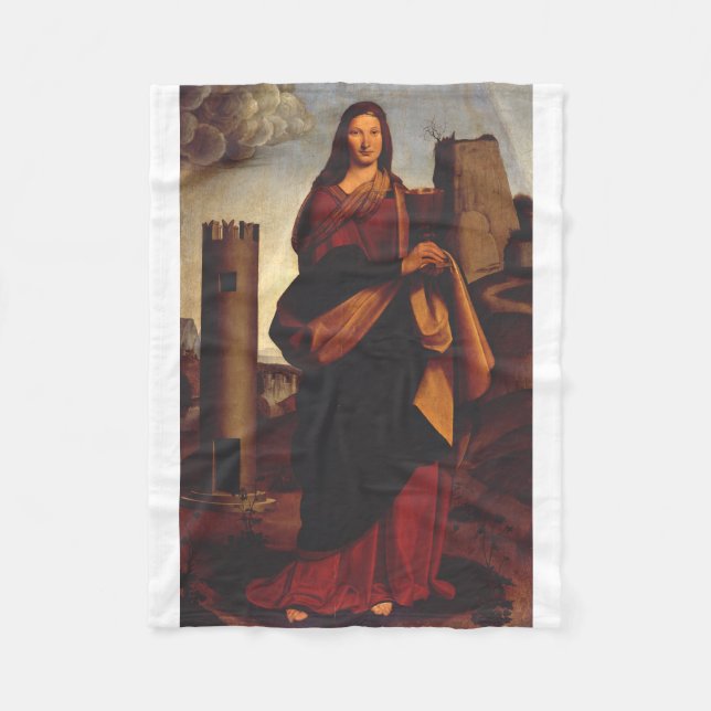Saint Barbara by Giovanni Antonio Boltraffio Fleece Blanket (Front)