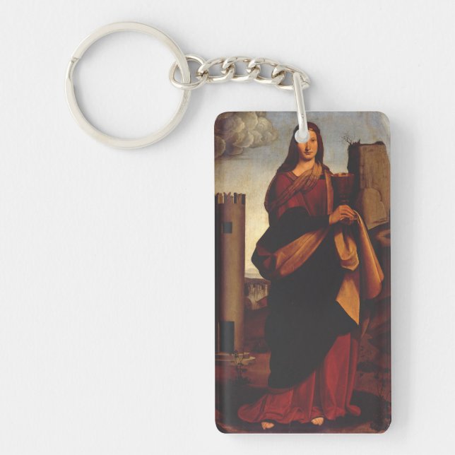 Saint Barbara by Giovanni Antonio Boltraffio Keychain (Front)