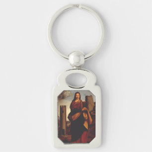 Saint Barbara by Giovanni Antonio Boltraffio Keychain