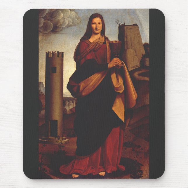 Saint Barbara by Giovanni Antonio Boltraffio Mouse Pad (Front)