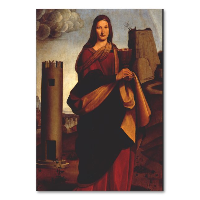 Saint Barbara by Giovanni Antonio Boltraffio Table Number (Front)
