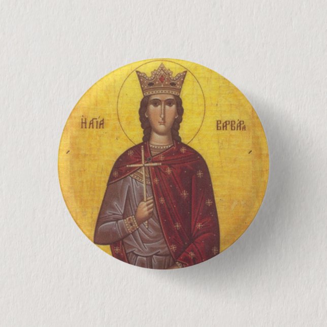 Saint Barbara Icon 1 Inch Round Button (Front)