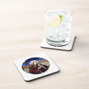 Saint Barbara Stained Glass Window Coaster