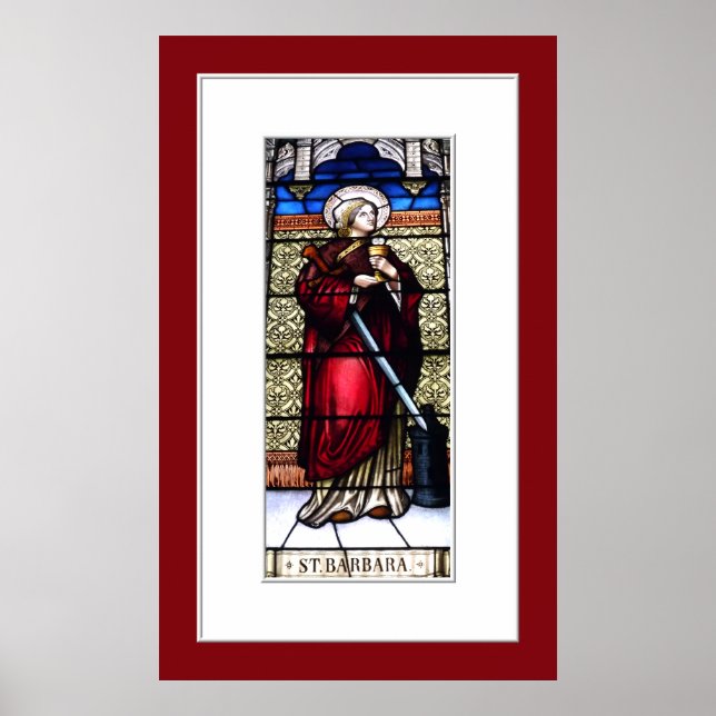 Saint Barbara Stained Glass Window Print (Front)