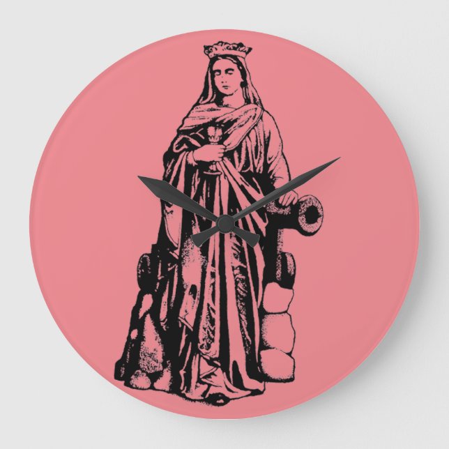 Saint Barbara Virgin and martyr Large Clock (Front)