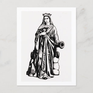 Saint Barbara with chalice and cannon Postcard