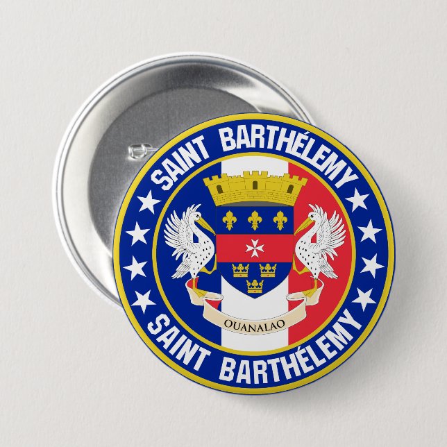 Saint Barthélemy 3 Inch Round Button (Front & Back)