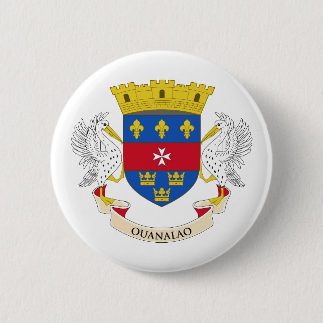 Saint Barthélemy Flag 2 Inch Round Button (Front)