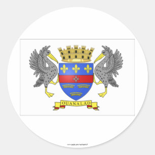 Saint Barthelemy Flag Classic Round Sticker