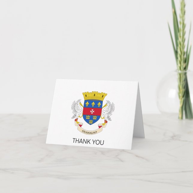 Saint Barthélemy Flag Thank You Card (Front)