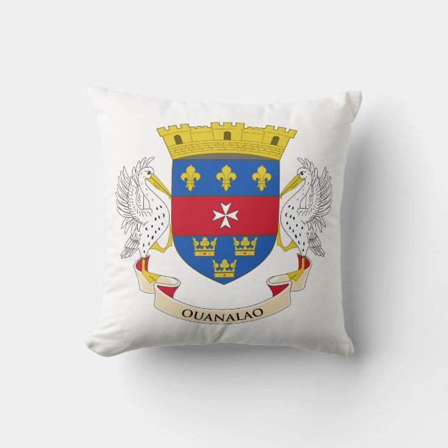 Saint Barthélemy Flag Throw Pillow (Front)